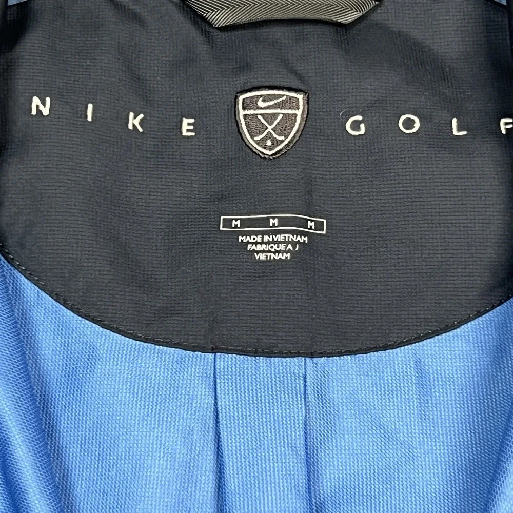 Nike Golf 1/4 Zip Wind Shirt Short Sleeve Mens‎ Medium Blue Zippered Pockets